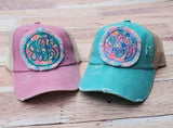 Monogram patch hats